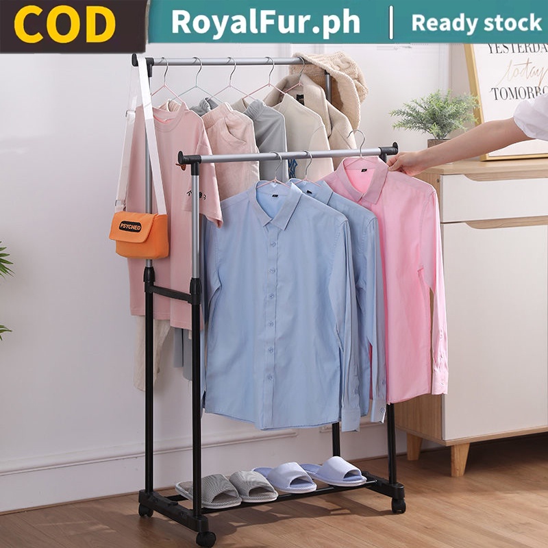 COD Double Pole Clothes Rack For Clothes Organizing Sampayan Double Pole Stand Sampayan