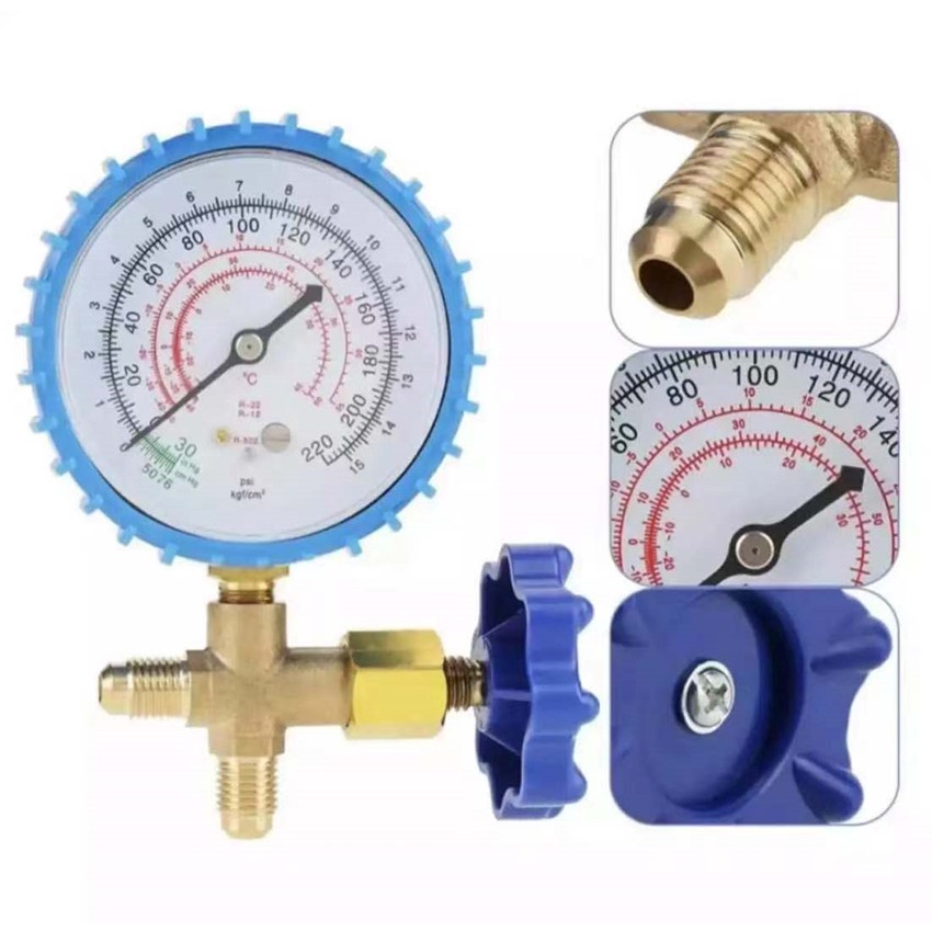Single Gauge Air Conditioner Meter With Valve For R22 R134A R404A
