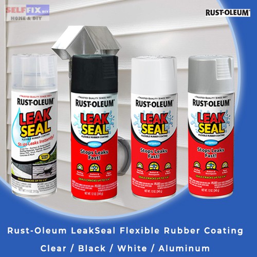 Rust Oleum Leakseal Flexible Rubber Coating Clear Black White Aluminium