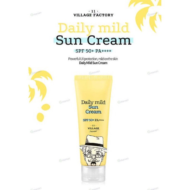 Village 11 Factory Daily Mild Sun Cream SPF 50+ PA++++ 50ml | Shopee ...