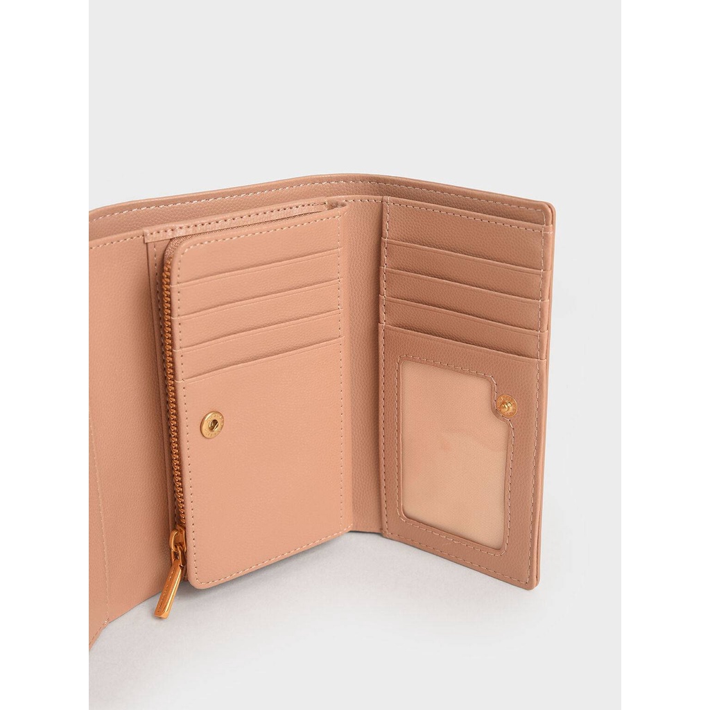 Metallic Accent Short Wallet - Pearl