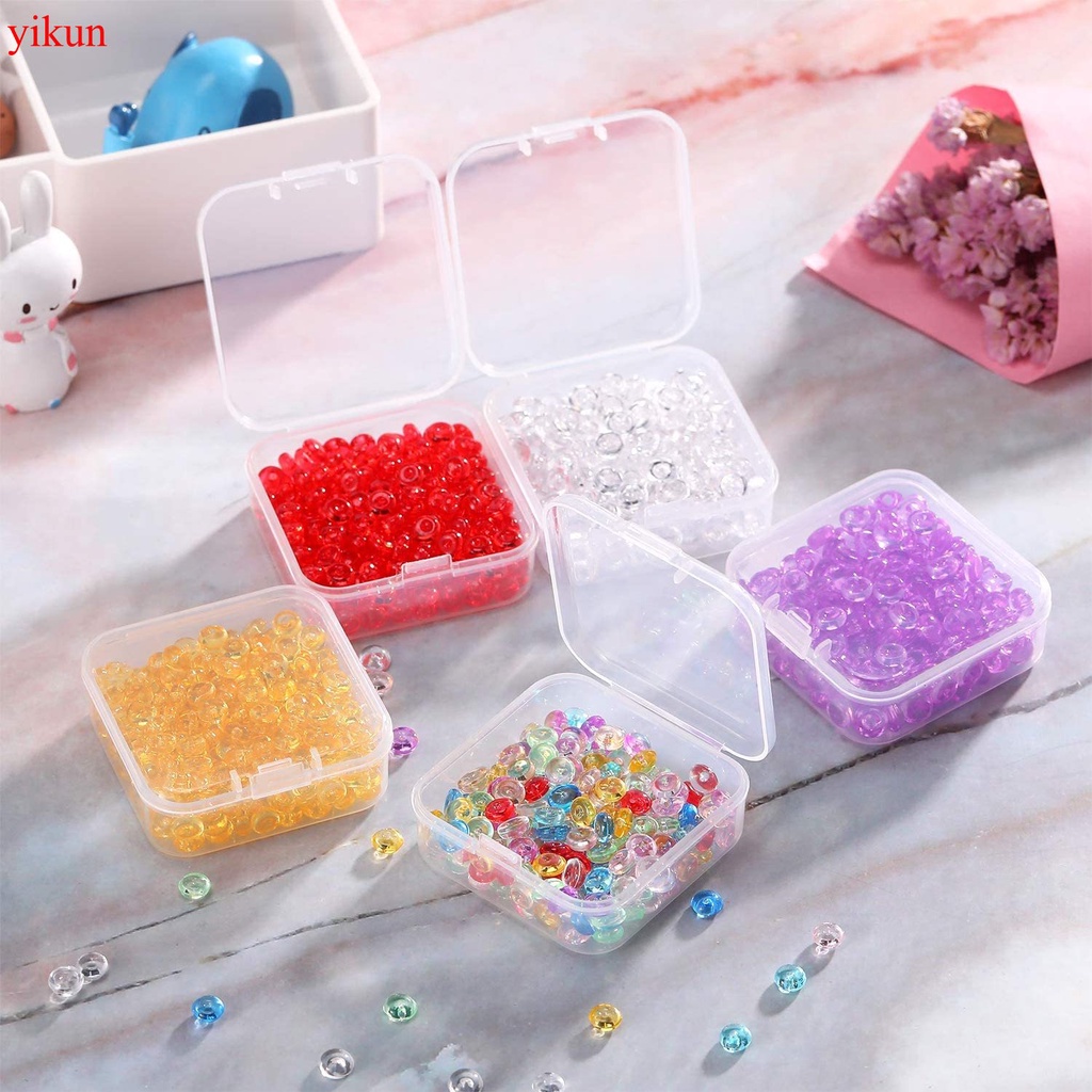 Monebena 50 Pack Small Clear Plastic Storage Containers With Lids, Mini