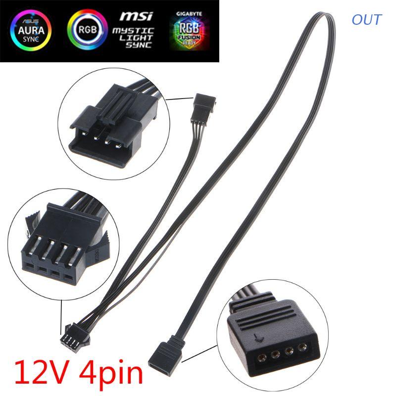 OUT 12V 4Pin RGB Connector Cable PC Case Fan LED Strip Wire for Giga ...