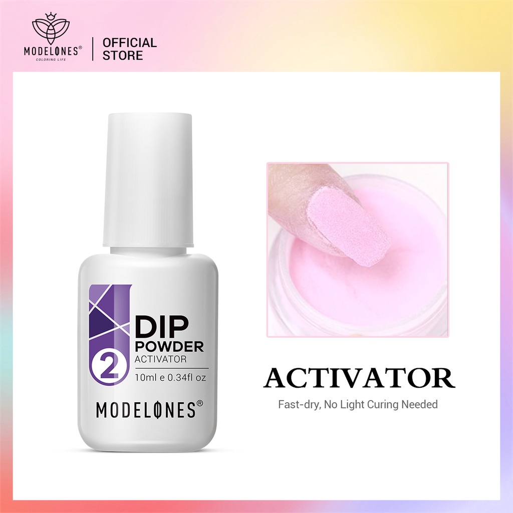 Modelones Dipping Powder Essentials Top Base Coat Activator Brush Saver