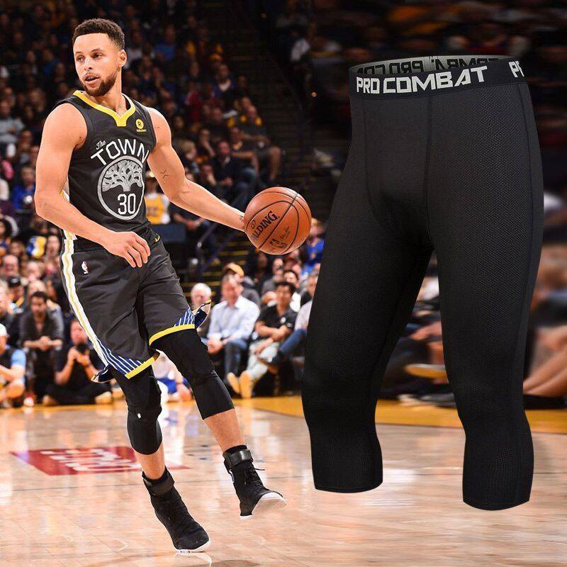 Men s Sports Leggings Shorts Compression Length Pants Running Training Fitness Bottoming Pants Elastic Quick Dry Bottoms NBA Basketball Cropped Pants Shopee Philippines