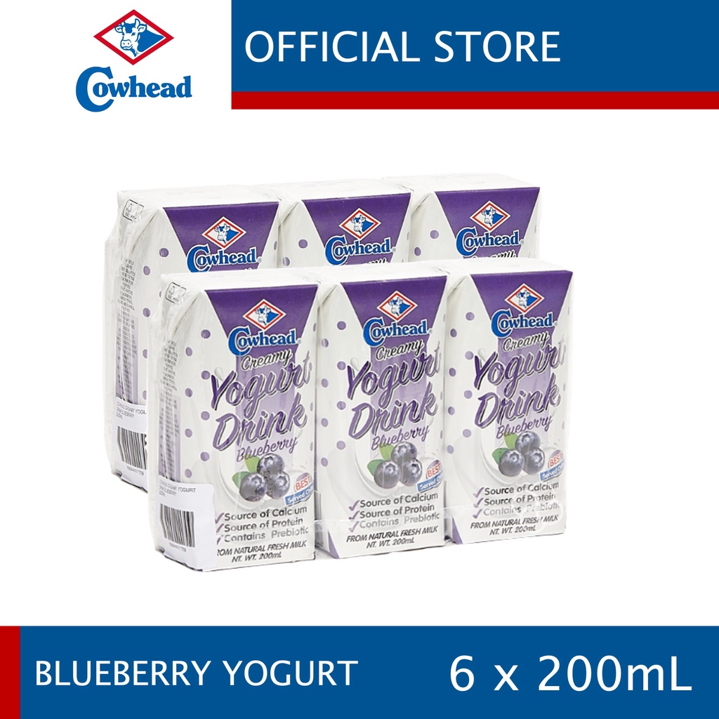 Cowhead Blueberry Creamy Yogurt Drink 200ml Pack Of 6 Shopee Philippines