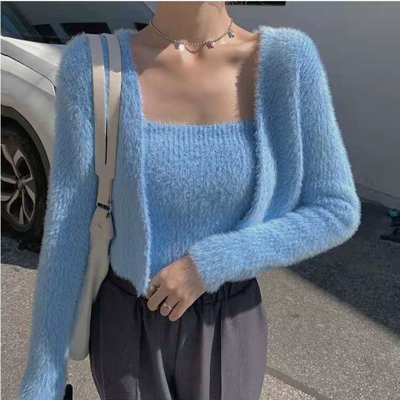 Cardigan with tank top sales