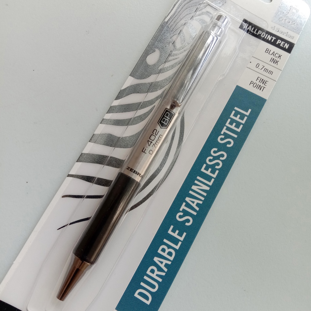 ZEBRA F402 Stainless Steel Rubber Grip EDC Pen Shopee Philippines