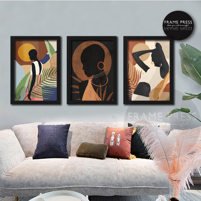 3 pcs set - Scandinavian Nordic Nigerian - WALL DECOR FRAME - HOME ...