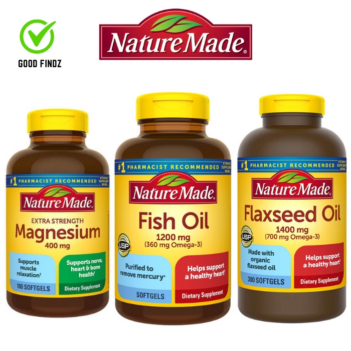 Nature Made Fish Oil Extra Strength Magnesium Flaxseed Oil