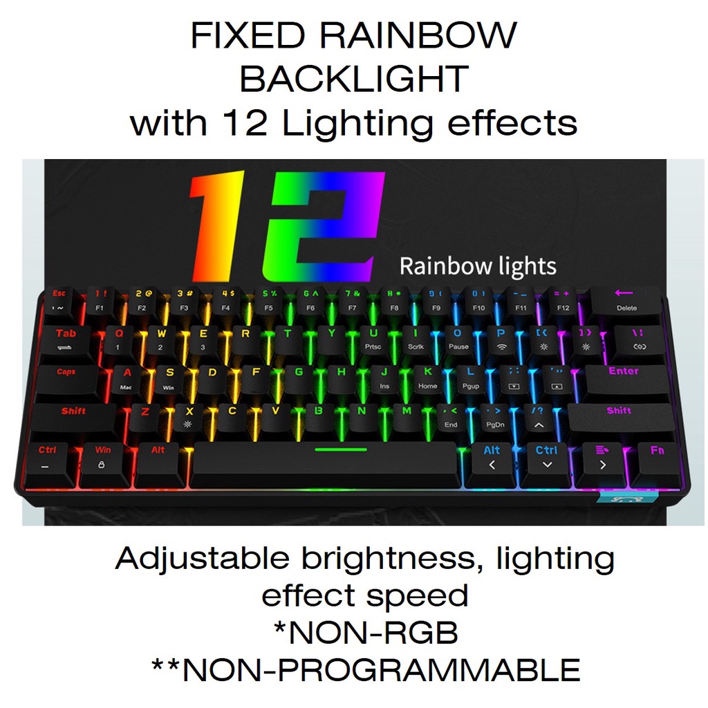 AJAZZ DaiDai STK61 BT Mechanical Keyboard [61-Key/ Dual Mode (BT5.0 ...