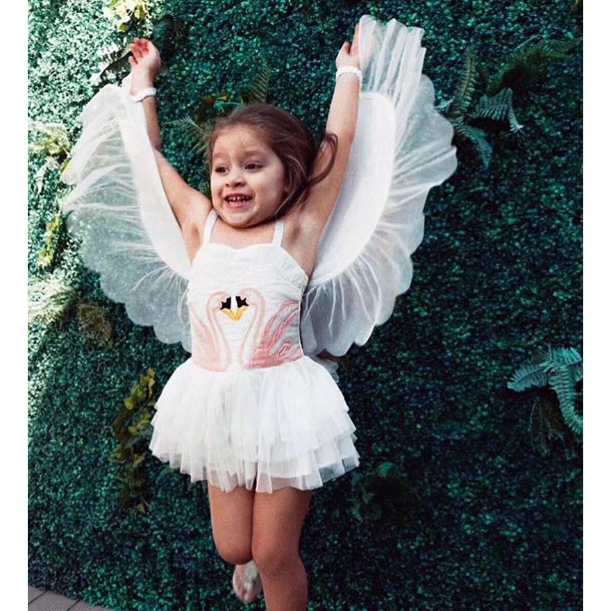 Angel Flamingo Princess Baby Girl Swan Wing Party Dress Shopee Philippines