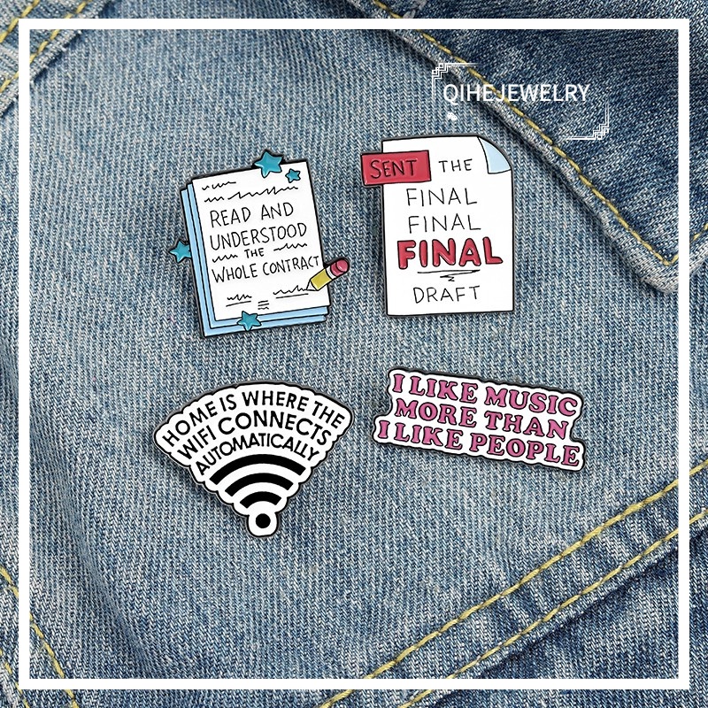 4 Styles To Do List Enamel Pins Custom Humor Funny Quote Brooches Bag