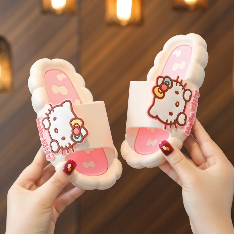 Sanrio Genuine Slippers Women S Summer Cute Cartoon Teenage Girl Heart Hellokitty Cinnamoroll Student Non Slip Sandals Shopee Philippines