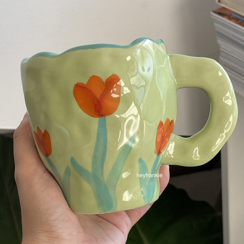 Manila-based Ceramic Hand-Painted Wobbly Mug Aesthetic | Shopee Philippines