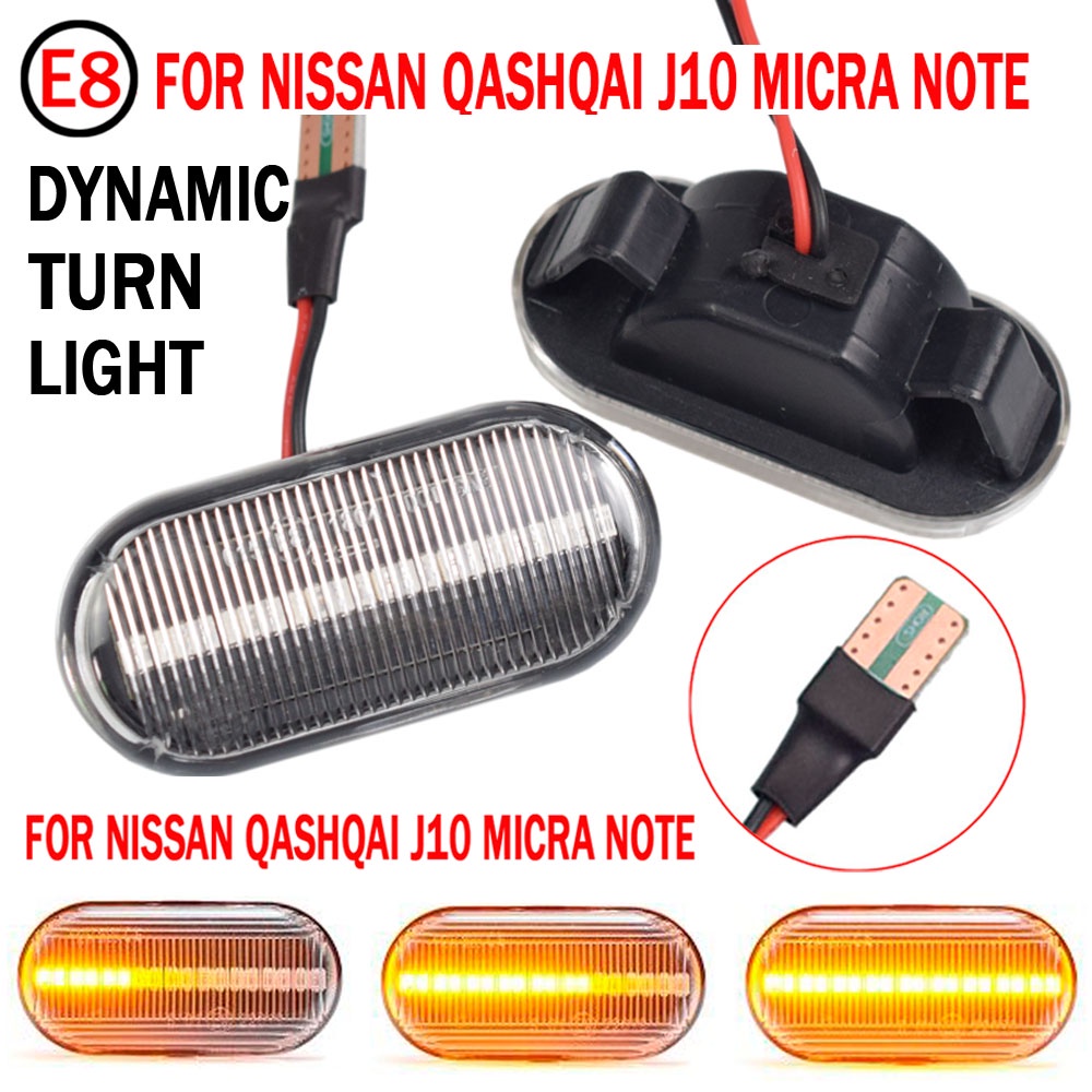 2Pcs Dynamic Amber LED Side Marker Turn Signal Sequential Blinker Light