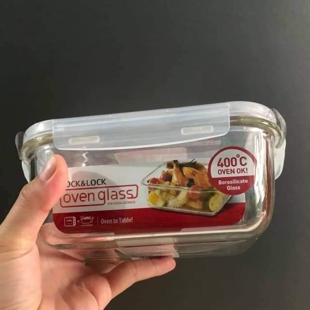 Rectangular LOCK & LOCK Glass Box size 420ml | Shopee Philippines