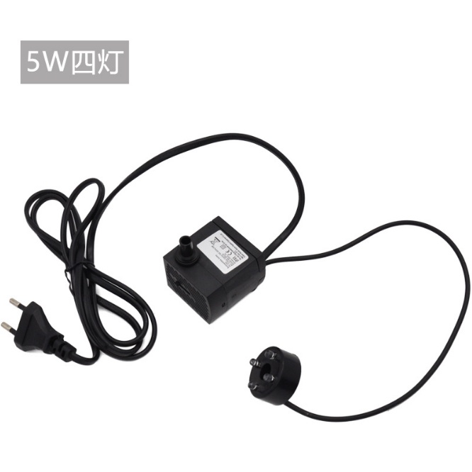 5W Powerful Submersible Water Pump with LED Light for Fountains Ponds ...
