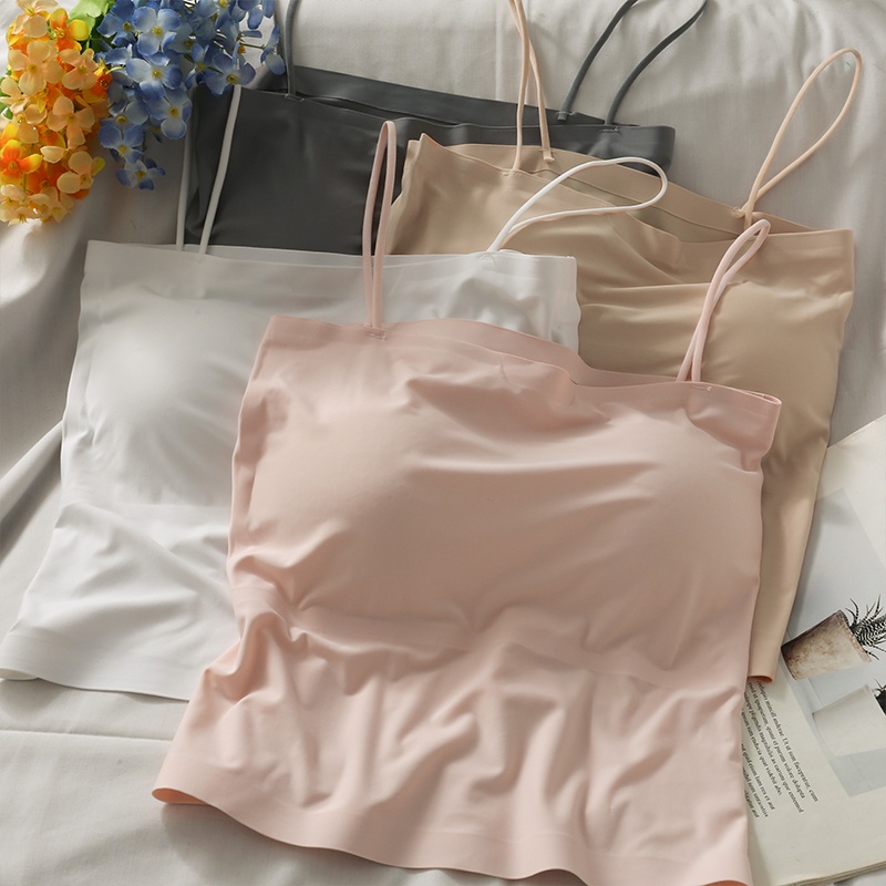 Women's Outer Wear Chest Pad Pure Color All-Matching Camisole New Small ...