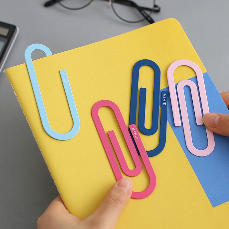 2pcs Large Cute Metal Paper Clips 4 Inch Multicolored Bookmark Page ...