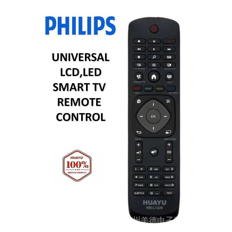 PHILIPS LCD / LED TV REMOTE CONTROL SMART TV REPLACEMENT HUAYU (RM ...