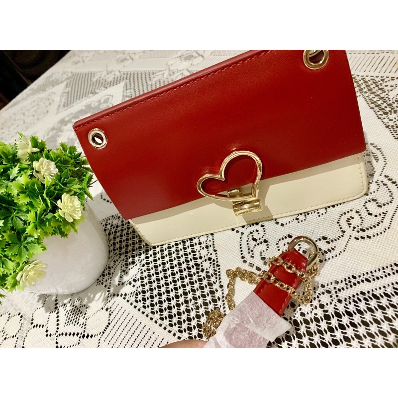 Charles and keith hot sale red sling bag