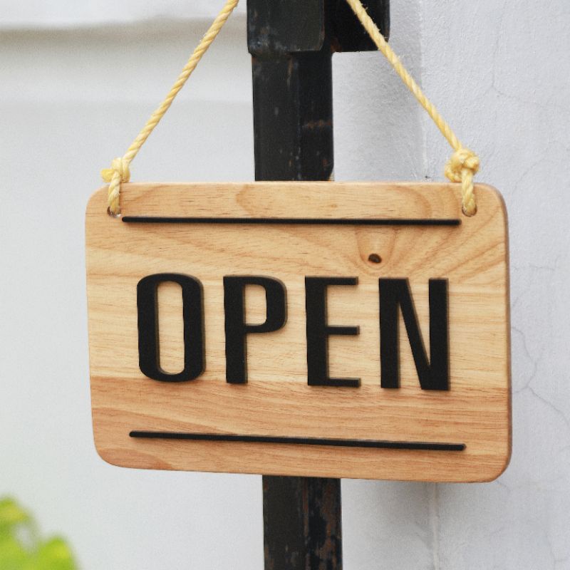 Pintu Diy Label OPEN CLOSED Real Wood Waterproof Coating 3D Embossed ...