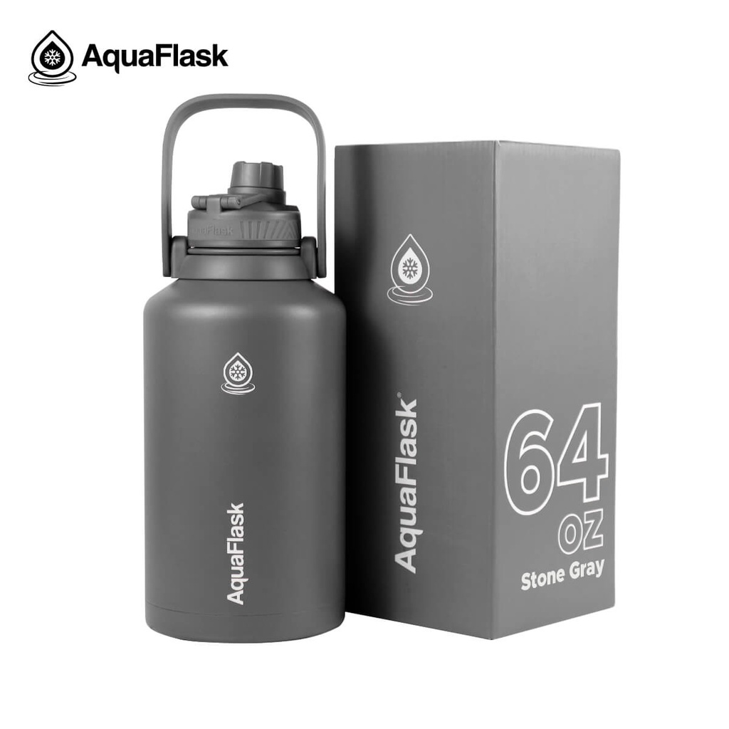 Aquaflask (64oz) Wide Mouth With Spout Lid Vacuum Insulated ...