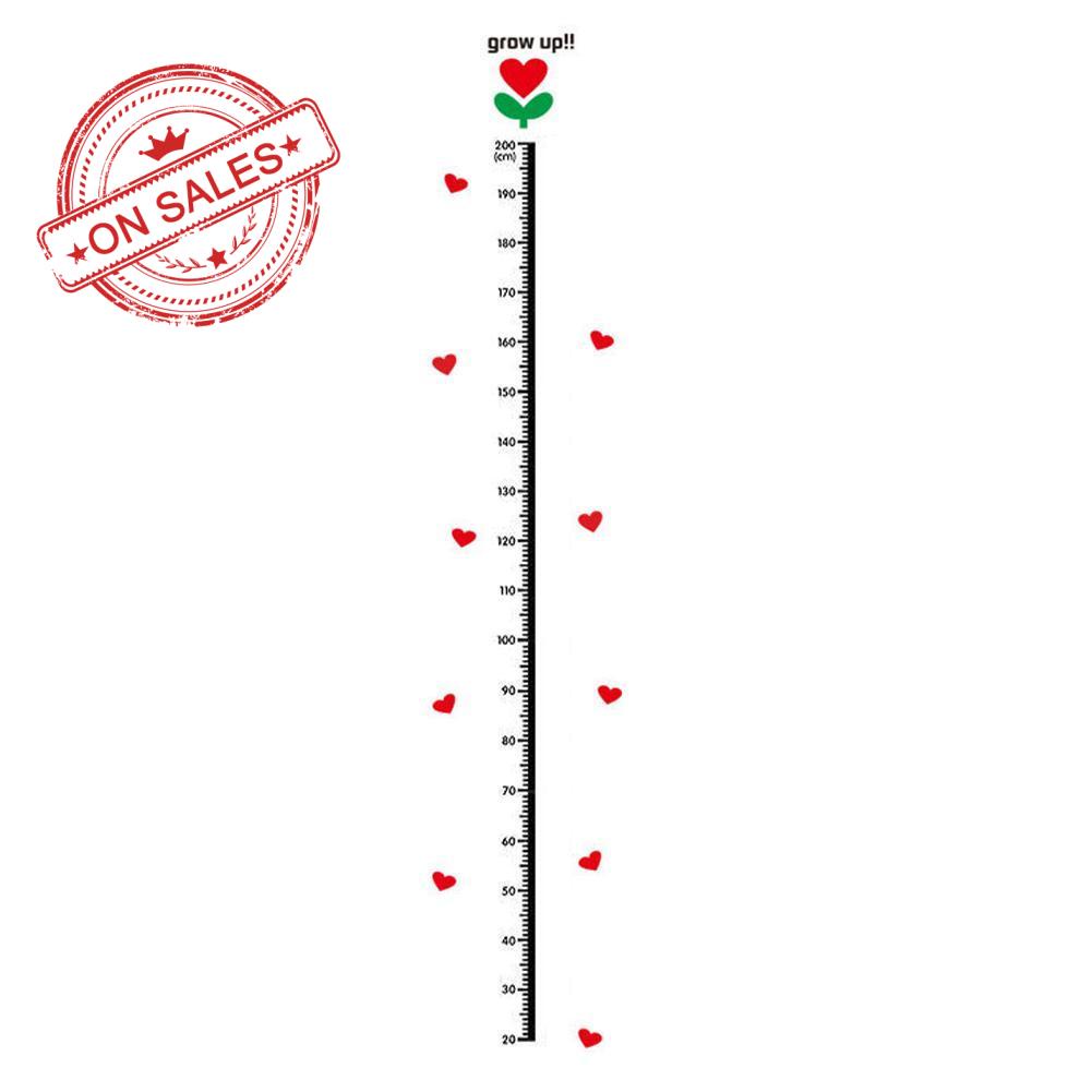 Love Heart Height Measure 20-200cm Wall Stickers Home Ruler Chart Rooms ...