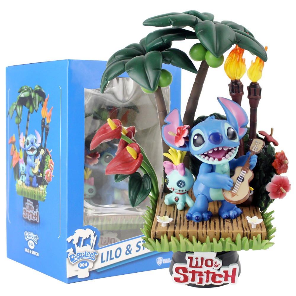 15cm Lilo and Stitch Figure Toy Lilo Scrump Stitch Playing Guitar ...