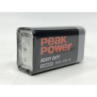 Peak power Battery, Heavy Duty, 9 volts 1604E, 6F22, 250mah, 0% Mercury ...