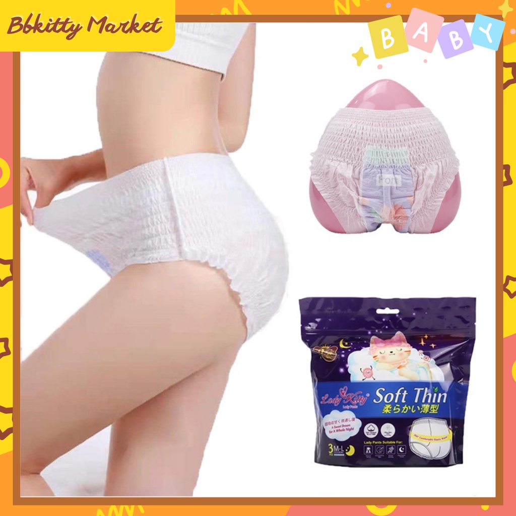 3 Pcs Sanitary Napkin Overnight Ultra Thin Menstrual Panties M-L/XL-XXL