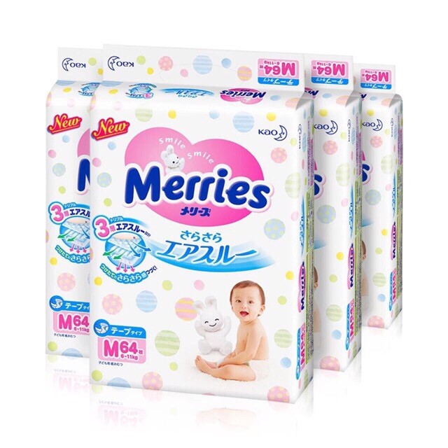 Japanese Diapers / Merries Diapers (NB90, S82, M64, L54, M58, L44, XL38