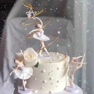 3pcs Fairy Cake Topper Angel Cake Decorations Flower Fairy Figurine Baking  Ornament Wedding Favors Girl Birthday Party Decors
