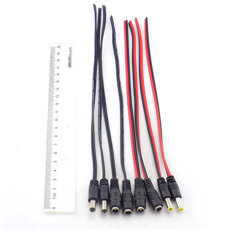 5pcs 12V AC DC Male Female Jack Power Cable Cords Connectors Adapter ...