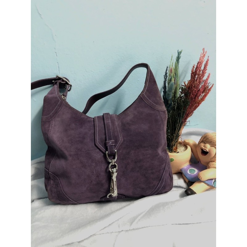 Coach suede store hobo bag