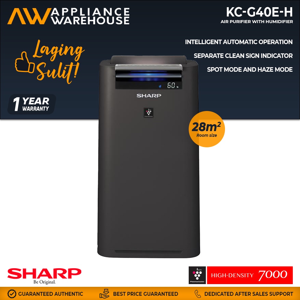Sharp KC-G40E-H Air Plasmacluster Air Purifier With Humidifier | Shopee ...