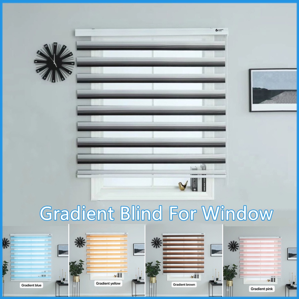 WD Gradient Blinds Dual color (Duo Roller) window Curtain for