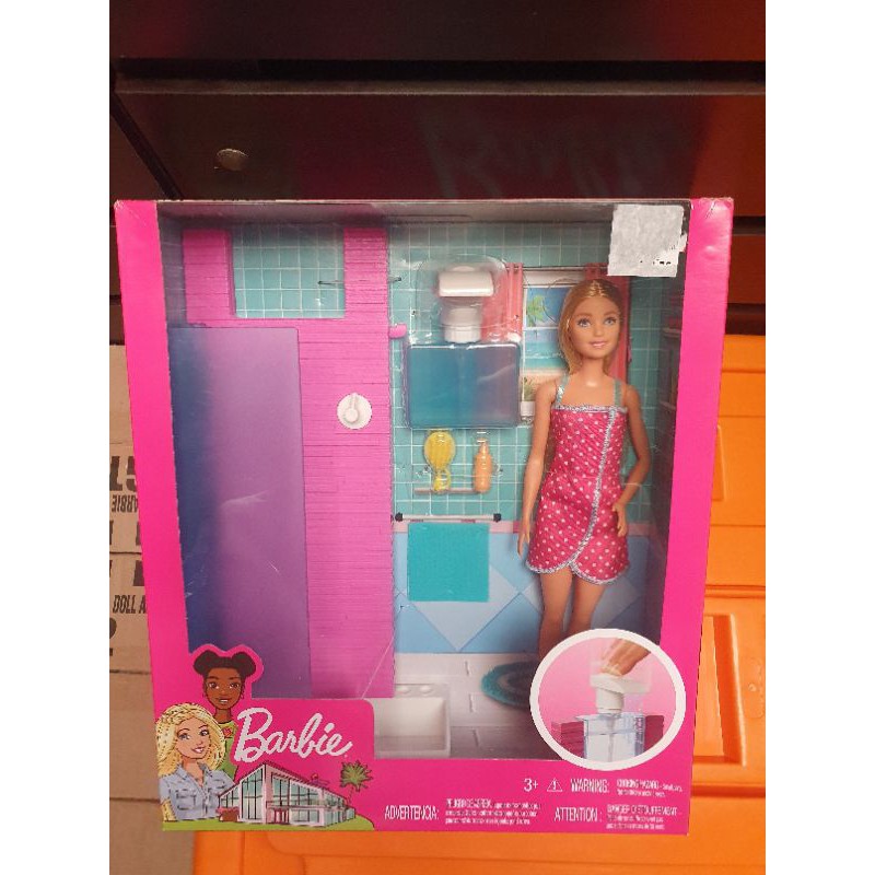 Barbie deals shower playset