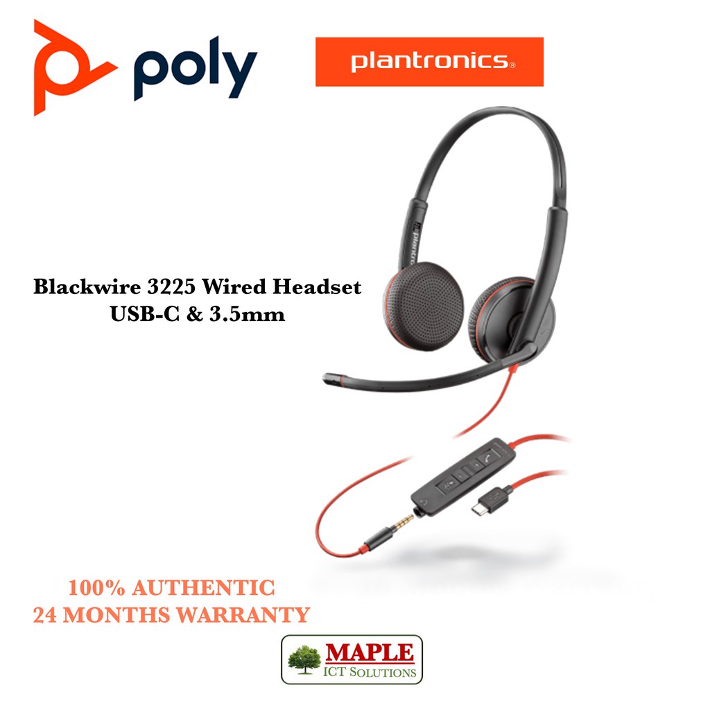 Plantronics BLACKWIRE 3200 SERIES Corded UC Headset Shopee