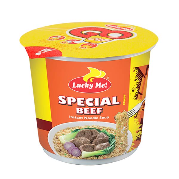 Lucky Me! Go Cup Mini Instant Noodle Soup Special Beef 40g | Shopee ...