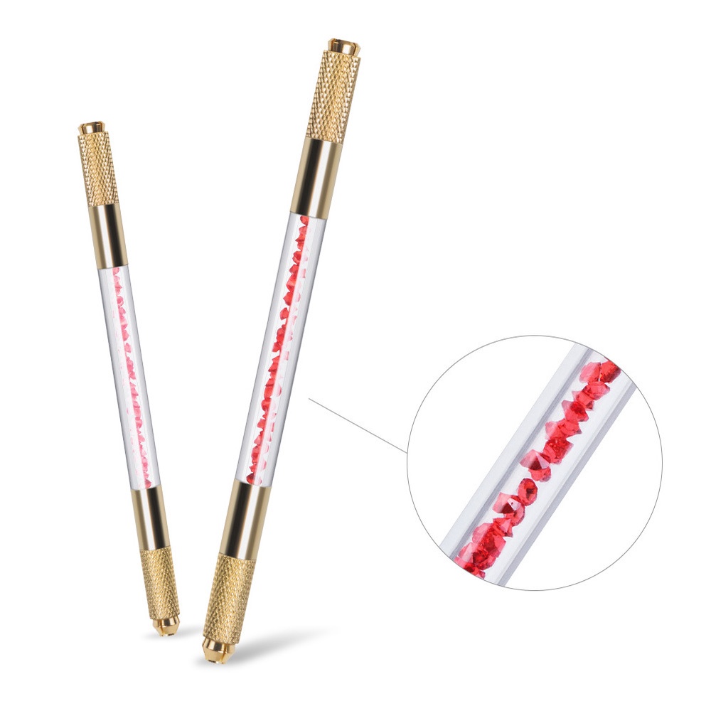 2pcs Gold Microblading Pen Dual Tattoo Eyebrow Pen For Permanent Lips ...