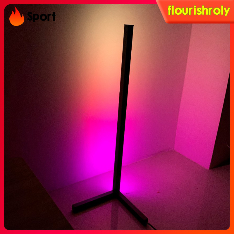 [ Color Changing RGB Mood Lighting Metal LED Corner Floor Wall Lamp RGB ...