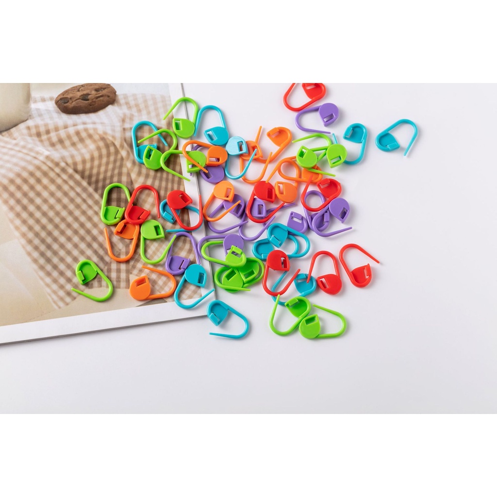 50 Segnapunti Per Maglia E Uncinetto In Plastica Colorata - Ferma Maglie A Farfalla - Accessori Per Cucito - 3