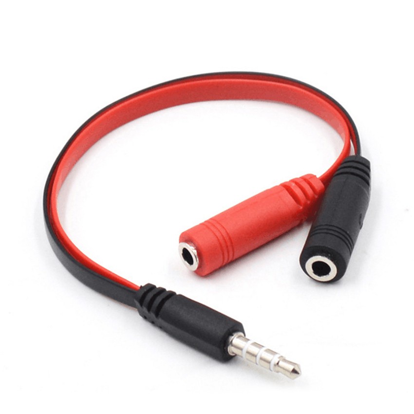 3 5mm 2 Female To 1 Male Jack Audio Mic Headset Splitter Adapter Cable