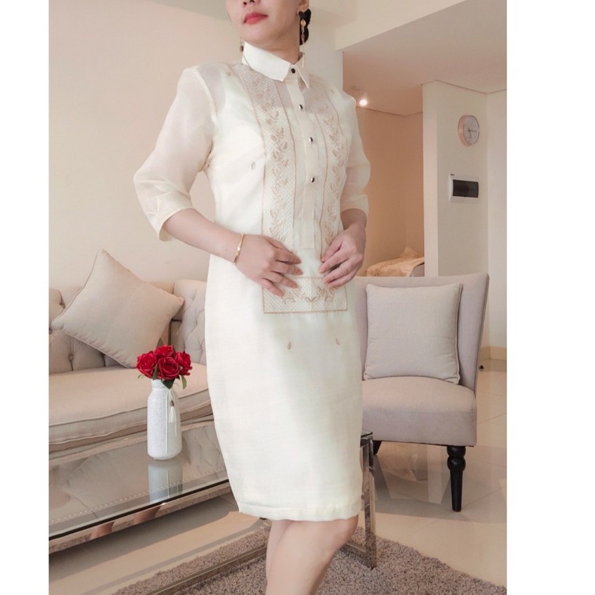 MODERN FILIPINIANA LADIES BARONG DRESS FOR WOMEN HIGH QUALITY COCOON INDIVIDUAL SELLING