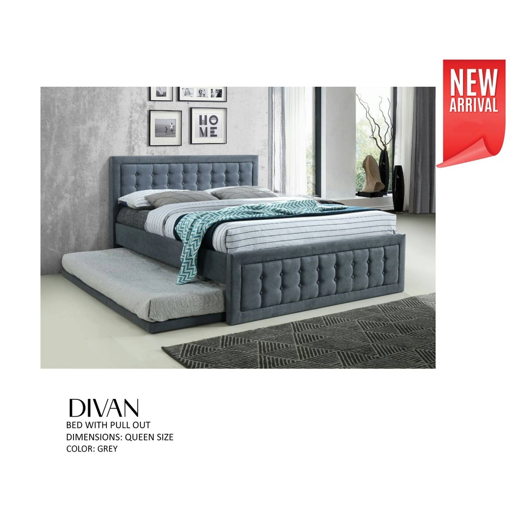 Queen bed frame with deals pull out bed