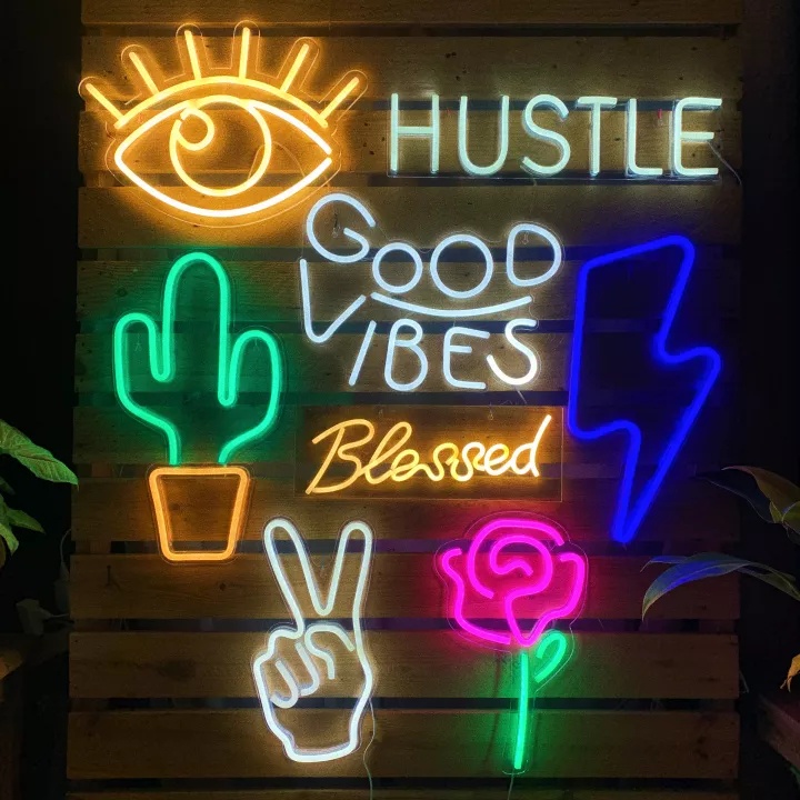 Wedding Wall Hanging Bar Led Party Decorative Atmosphere Art Prop Neon ...