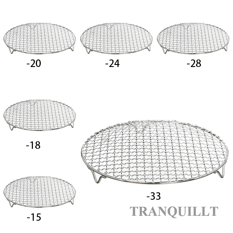 Round Stainless Steel BBQ Grill Roast Mesh Net Non-stick Barbecue ...