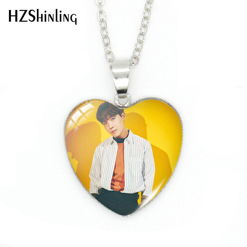BTS Love Heart Shape Pendant Army Must Have Korean Idol Group Head